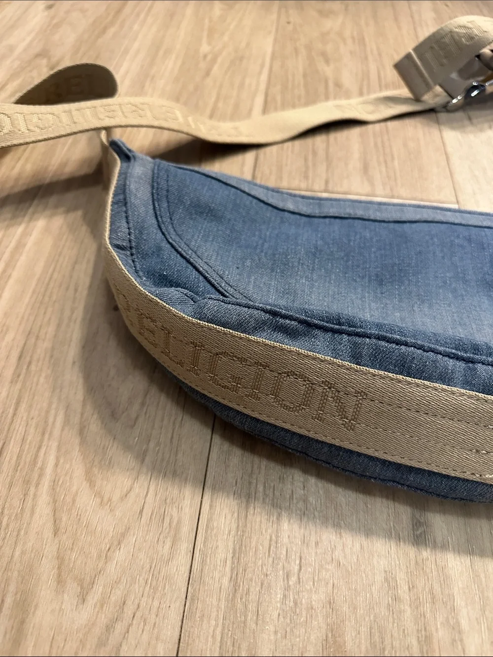 NWOT Y2K TRUE RELIGION Washed Denim Hobo Shoulder Bag
